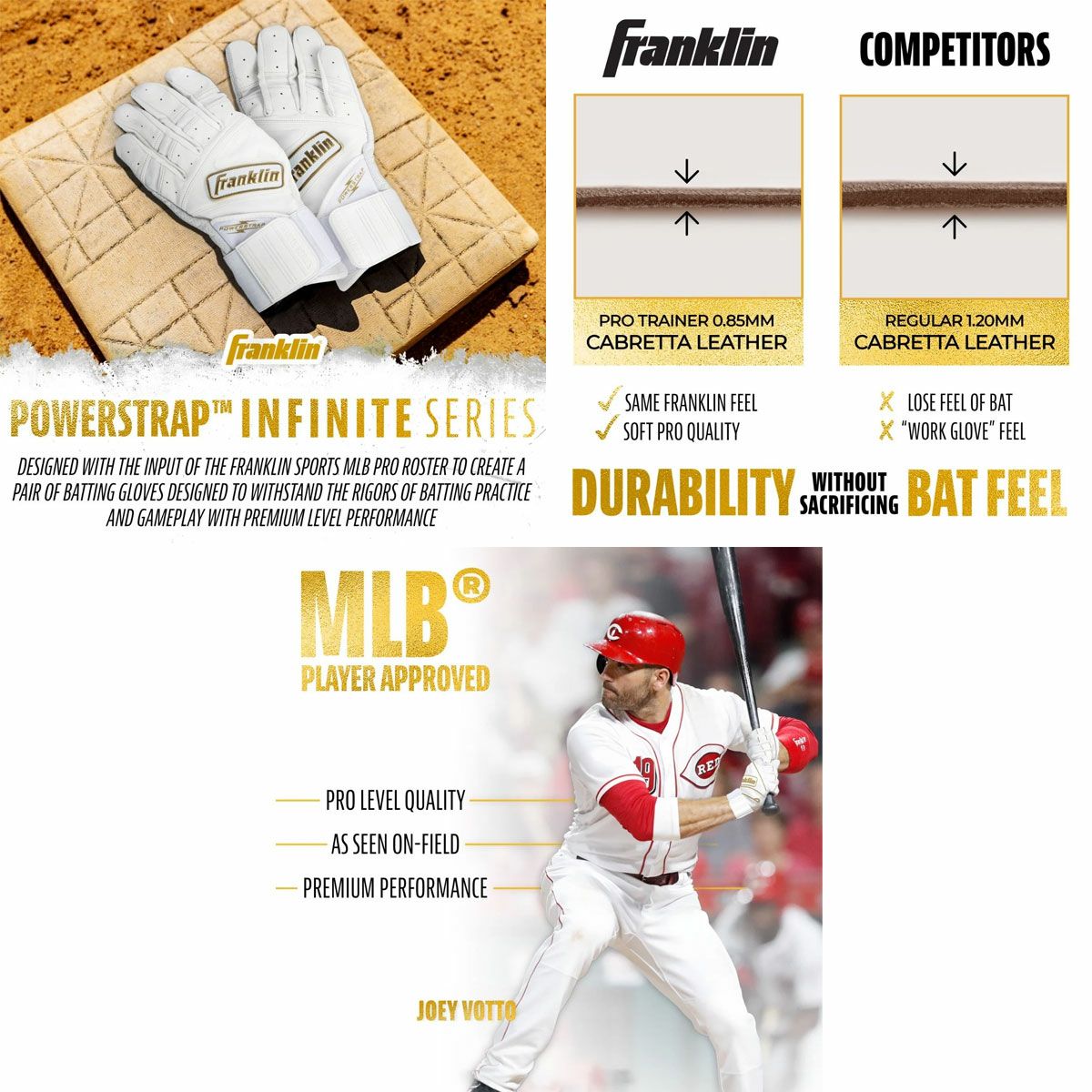 フランクリン Franklin Powerstrap Infinite Batting Gloves