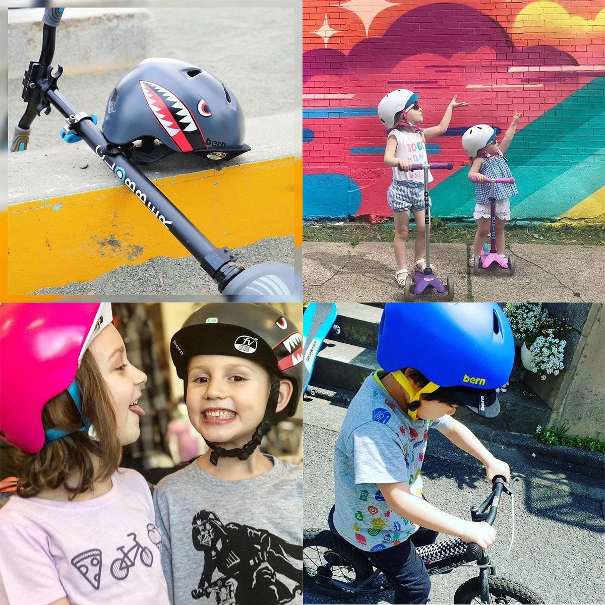 bern ヘルメット.ストライダーエルボーニーパッドセット　自転車 送料無料】bern バーン 子供用 子供 ヘルメット 自転車 スケボー