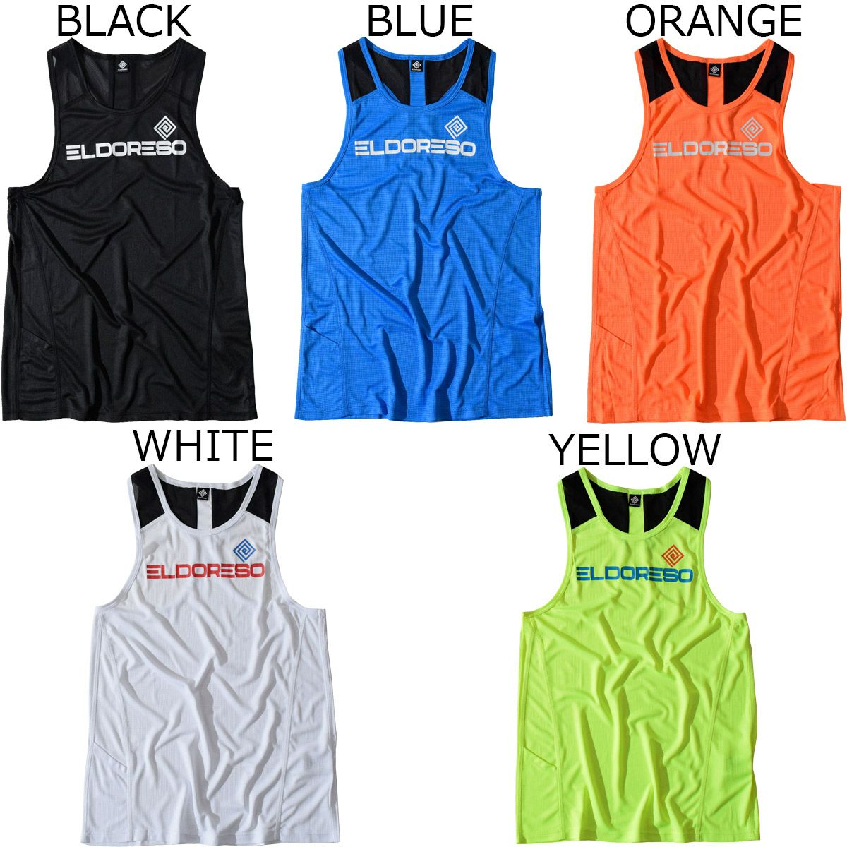 Eldoreso タンクトップ Sサイズ ネイビー/レッド ELDORESO（エルドレッソ） ELDORESO Kiptum Sleeveless メンズ