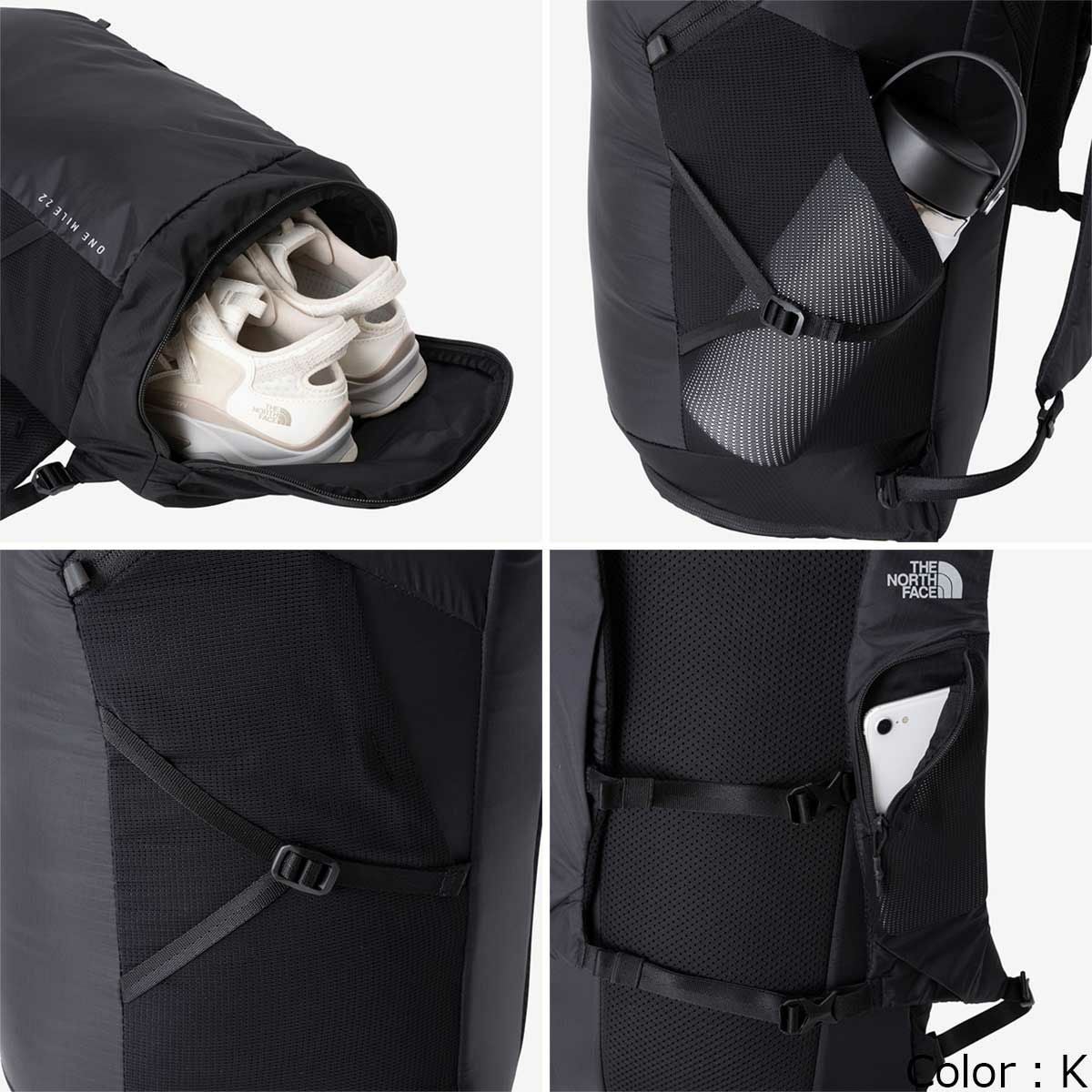 ザ・ノース・フェイスランニング鞄バッグリュックサックバックパックデイパックワンマイル22ONEMILE22NM62460-Kメンズレディースユニセックス24FA秋冬