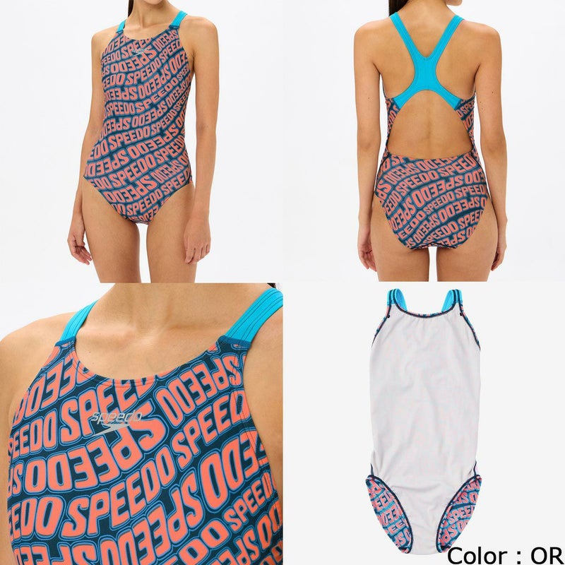 スピードSPEEDOスイムトレーニング競泳水着ウェーブロゴターンズスーツWaveLogoTurnSSuitSTW02506-BLレディース女性S1春夏