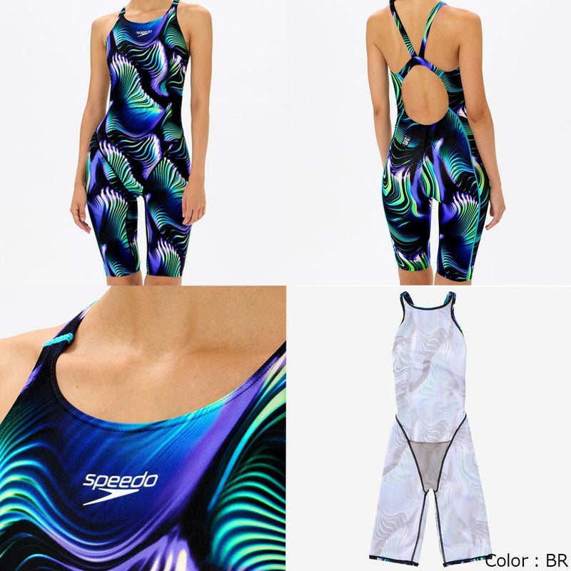 スピードSPEEDOスイム競泳水着フレックスシグマカイオープンバックニースキン2FLEXΣχOpenbackKneeskinIISCW12501F-BRレディース女性25S1春夏