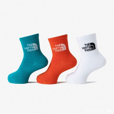 ザ・ノース・フェイスTHENORTHFACEアウトドアカジュアルソックス靴下キッズジャガードロゴ3PクルーKJACQUARDLOGO3PCREWNNJ82411-MWジュニアキッズ子ども男の子女の子25SS春夏