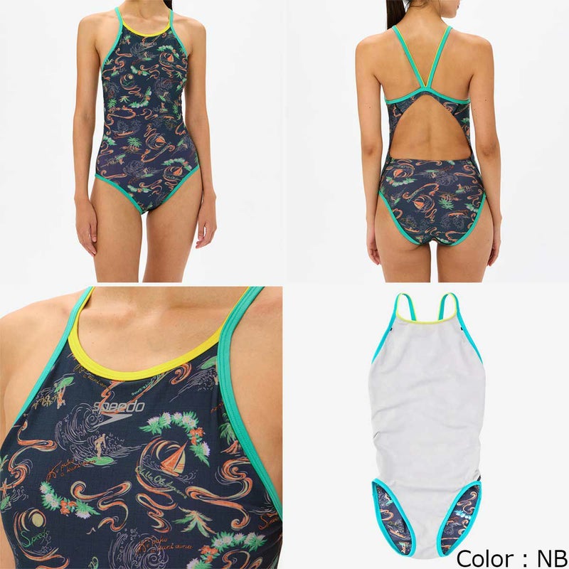 スピードSPEEDOスイムトレーニング競泳水着サンオンザシーターンズスーツSunOnTheSeaTurnSSuitSTW02505-NBレディース女性25S1春夏