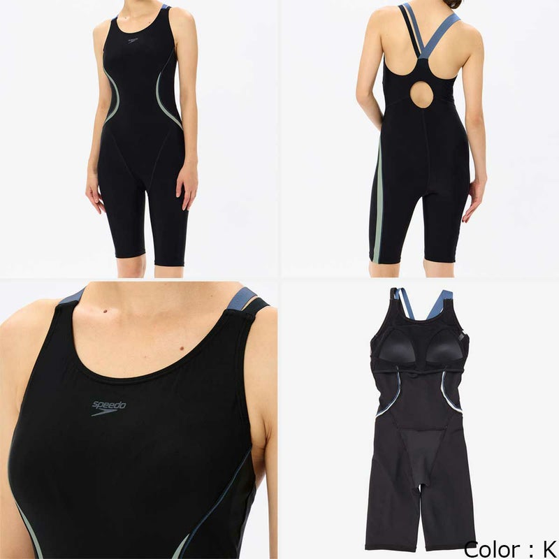 スピードSPEEDOスイムフィットネス水着オーバルカーヴィールースンニースキンOvalCurvyLoosenKneeskinSFW12510-KBレディース女性25S1春夏