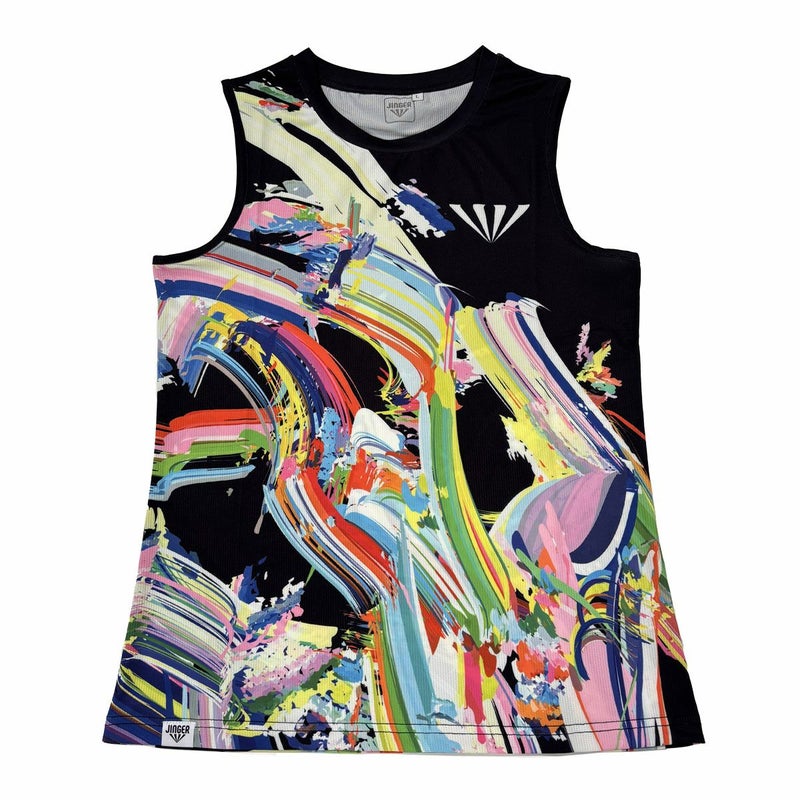 ジンガーJINGERランニングウェアノースリーブタンクトップノースリーブシャツJF-6020-BLKレディース女性25SP春夏