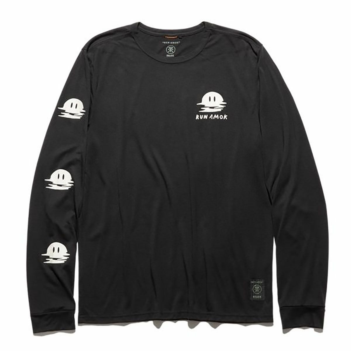 ランアモックRUNAMOKランニングウェア長袖TシャツロンTMATHISLSRK402-BLK2メンズ男性25SP春夏