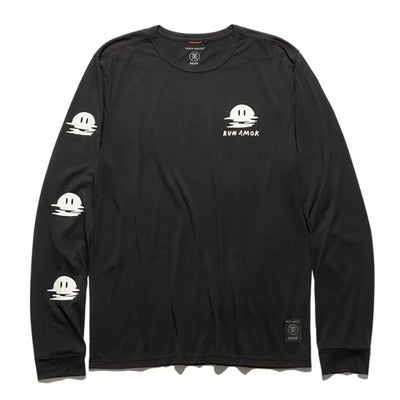 ランアモックRUNAMOKランニングウェア長袖TシャツロンTMATHISLSRK402-BLK2メンズ男性25SP春夏