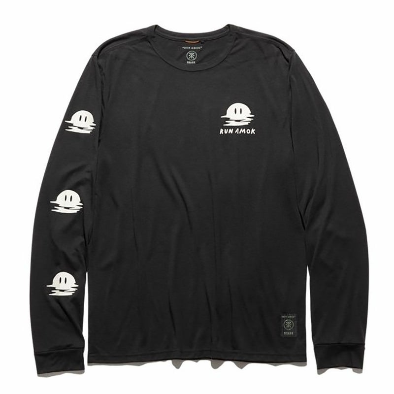 ランアモックRUNAMOKランニングウェア長袖TシャツロンTMATHISLSRK402-BLK2メンズ男性25SP春夏