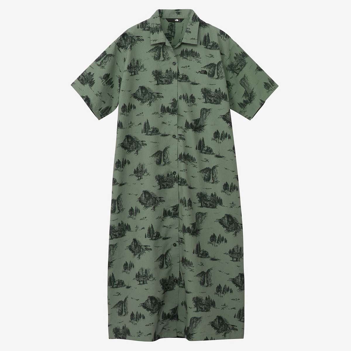 ザ・ノース・フェイスTHENORTHFACEアウトドアカジュアルウェアチュニックワンピースショートスリーブアロハベントシャツワンピースS/SALOHAVENTSHIRTONEPIECENRW22530-YNレディース女性25SS春夏