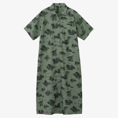 ザ・ノース・フェイスTHENORTHFACEアウトドアカジュアルウェアチュニックワンピースショートスリーブアロハベントシャツワンピースS/SALOHAVENTSHIRTONEPIECENRW22530-YNレディース女性25SS春夏