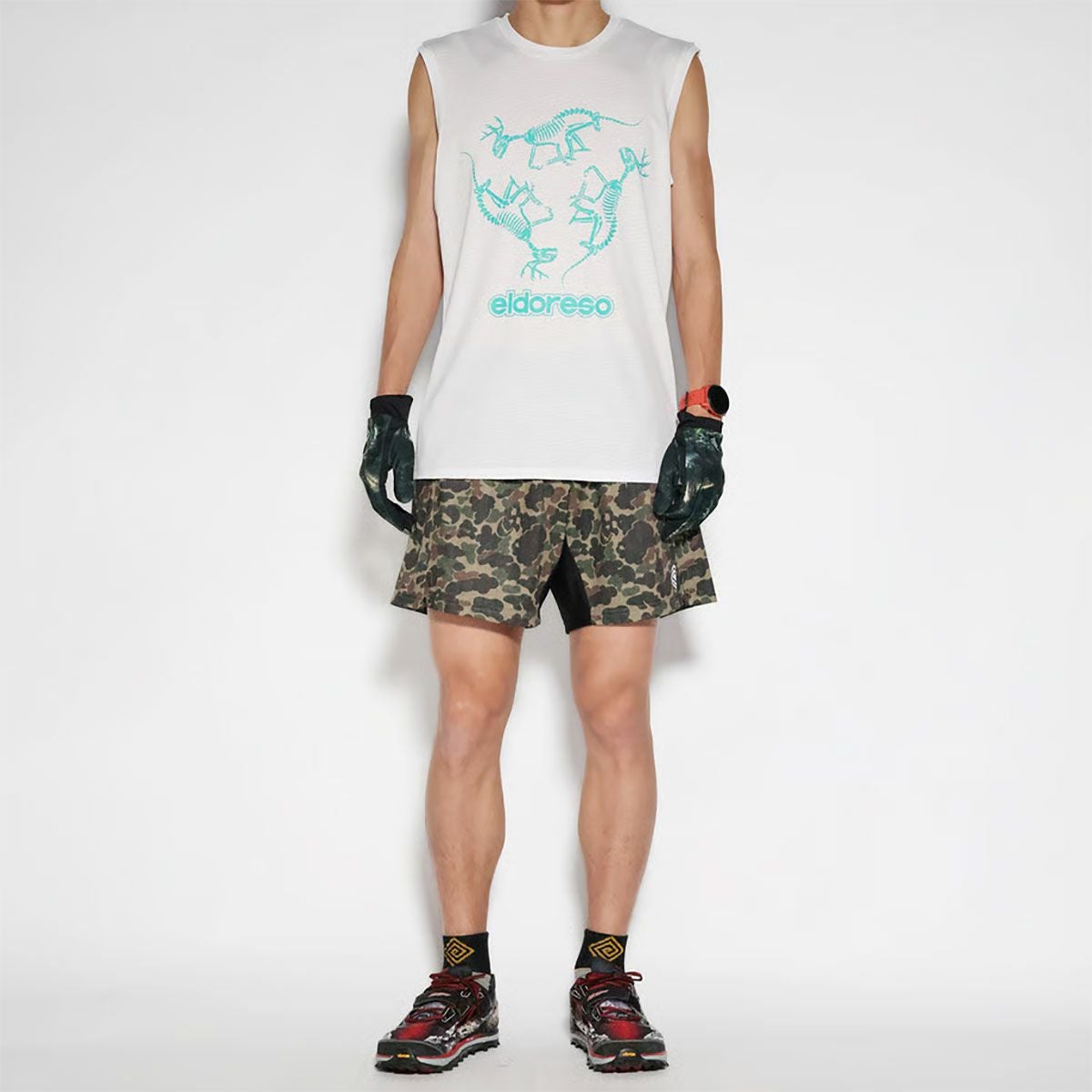 エルドレッソELDORESOランニングウェアノースリーブタンクトップDinosaurSleevelessE1220615メンズレディースユニセックス25SP春夏
