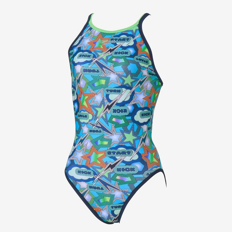 スピードSPEEDOスイムフィットネス競泳水着スパークリングブーンターンズスーツSparklingBoomTurnSSuitSTW02556-BLレディース女性25S2秋冬