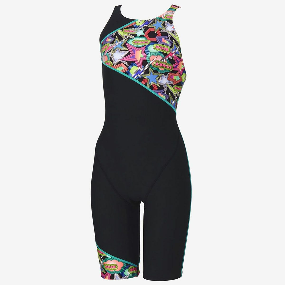 スピードSPEEDOスイムフィットネス競泳水着スパークリングブーンターンズパズルミニオープンバックニースキンSparklingBoomTurnSPuzzleM/OKneeskinSTW12557-MTレディース女性25S2秋冬