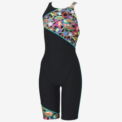 スピードSPEEDOスイムフィットネス競泳水着スパークリングブーンターンズパズルミニオープンバックニースキンSparklingBoomTurnSPuzzleM/OKneeskinSTW12557-MTレディース女性25S2秋冬