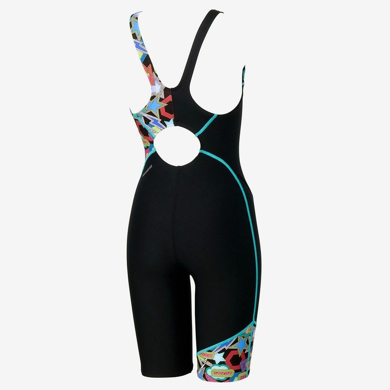 スピードSPEEDOスイムフィットネス競泳水着スパークリングブーンターンズパズルミニオープンバックニースキンSparklingBoomTurnSPuzzleM/OKneeskinSTW12557-MTレディース女性25S2秋冬