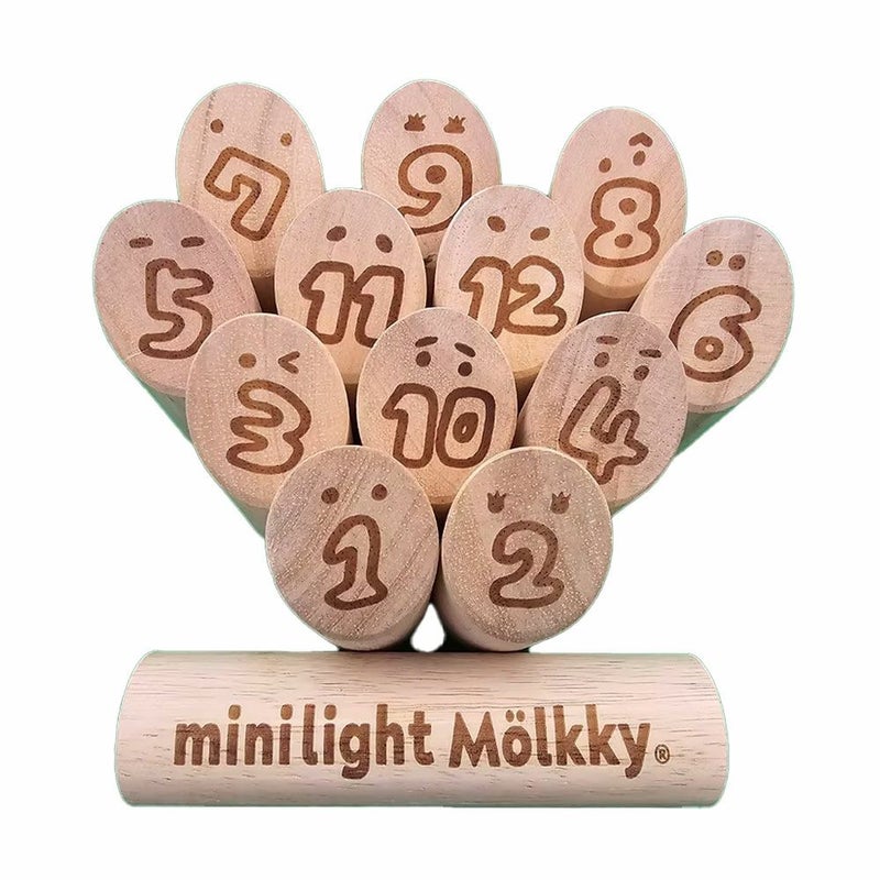 ミニらいとモルックminilightMolkky3兄妹バージョン子ども高齢者福祉施設レクリエーションアクティビティ小さい軽量投げやすい持ち運び便利オリジナルバッグ付きMINIMOLIKKY3