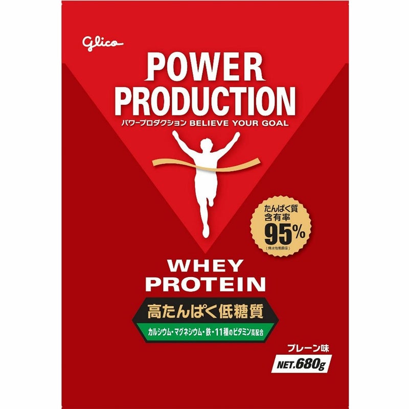 グリコGlicoサプリメントダイエット健康プロテインパワープロダクションホエイプロテインプレーン味680g76113