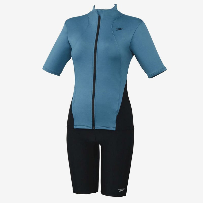 スピードSPEEDOスイムフィットネス競泳水着ショートスリーブウェイビーセパShortSleeveWavySepaSFW32565-SBレディース女性25S2秋冬