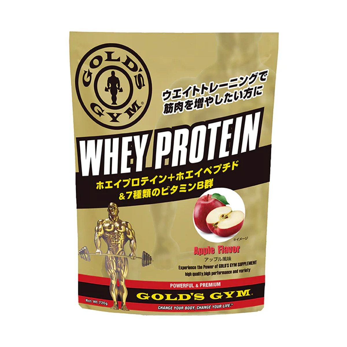 ゴールドジムGOLD'SGYMサプリメントダイエット健康プロテインホエイプロテインアップル風味720gF6872