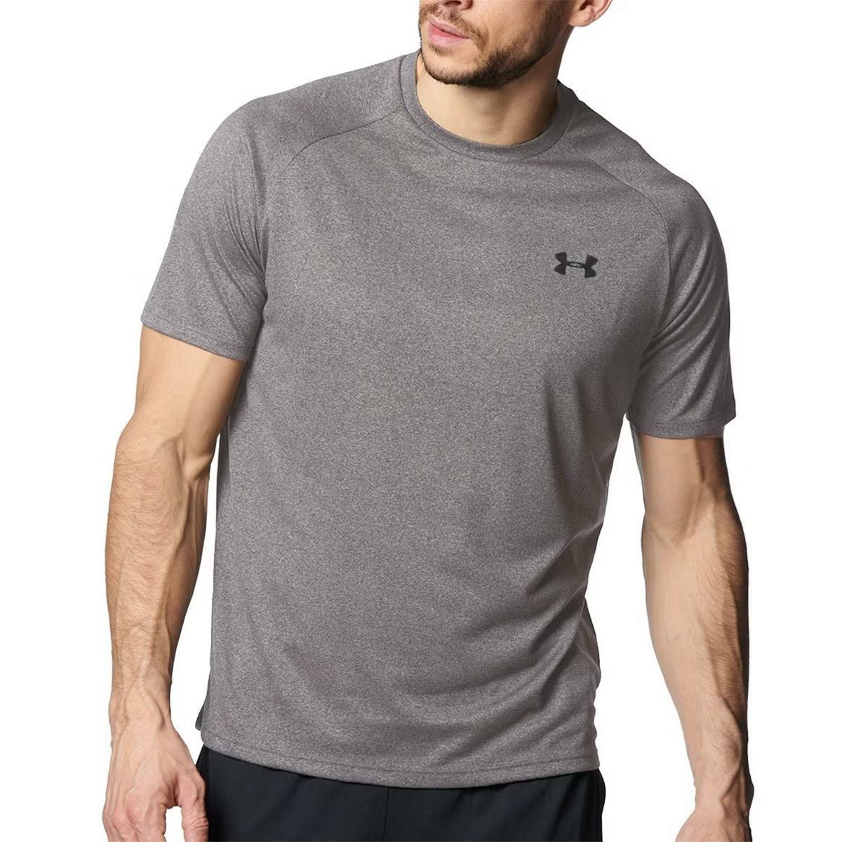 アンダーアーマーUNDERARMOURジムフィットネスヨガウェア半袖TシャツテックショートスリーブTシャツ2.0Tech2.0SSTee1358553-090メンズ男性25FA秋冬