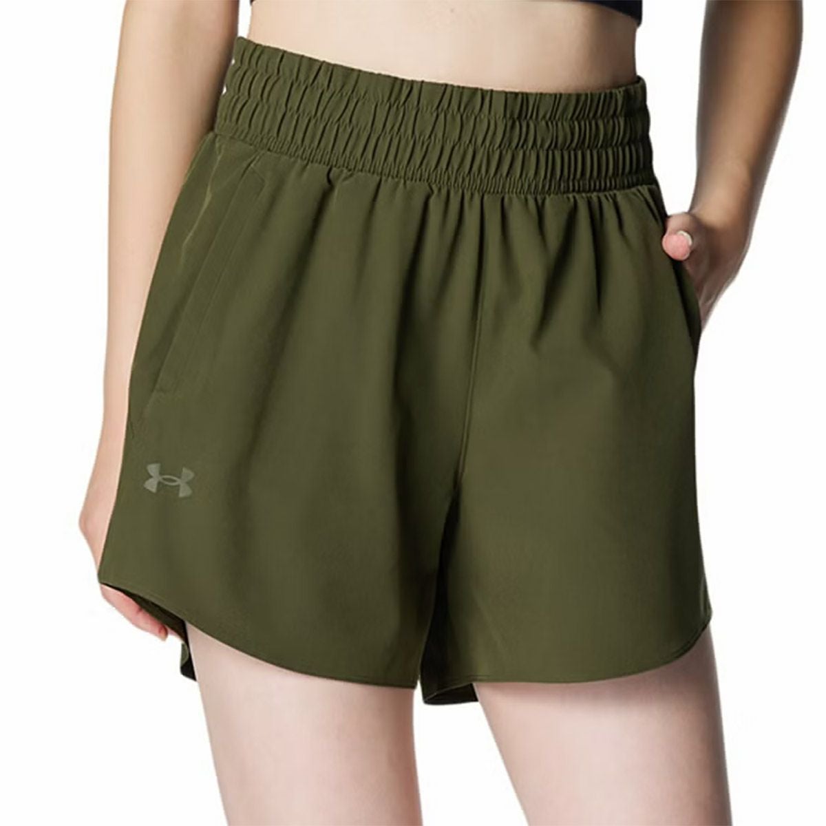 アンダーアーマーUNDERARMOURジムフィットネスヨガウェアボトムスショートハーフパンツ短パンフレックスウーブン5インチショーツVANISH5INSHORT1376933-308レディース女性25FA秋冬