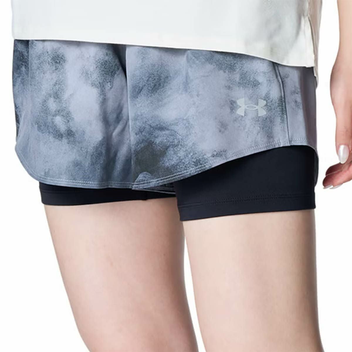 アンダーアーマーUNDERARMOURジムフィットネスヨガウェアボトムスショートハーフパンツ短パンモーション2イン1ショーツVANISH2IN1SHORT6007814-001レディース女性25FA秋冬