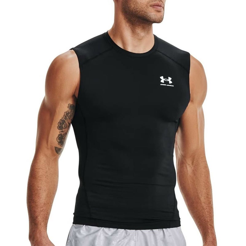 アンダーアーマーUNDERARMOURジムフィットネスヨガウェアインナーシャツアンダーシャツヒートギアアーマーコンプレッションスリーブレスシャツHGArmourCompSL1361522-001メンズ男性25FA秋冬