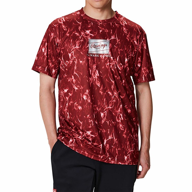 ローリングスRawlingsベースボール野球ソフトボールウェア半袖TシャツコンバットフレイムグラフィックTシャツCOMBATFLAMEGRAPHICT-SHIRTAST15F01メンズ男性25FA秋冬