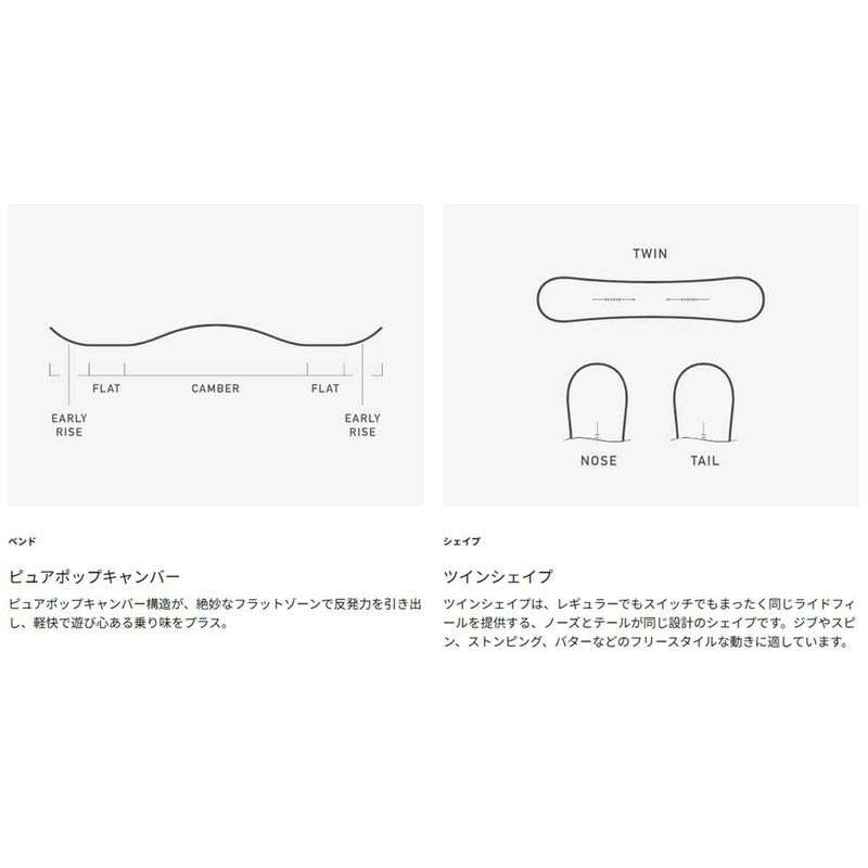 バートンBURTONスノボースノボスノーボード板リワインドキャンバーオールマウンテン/パーク198541-2526メンズ男性25-26