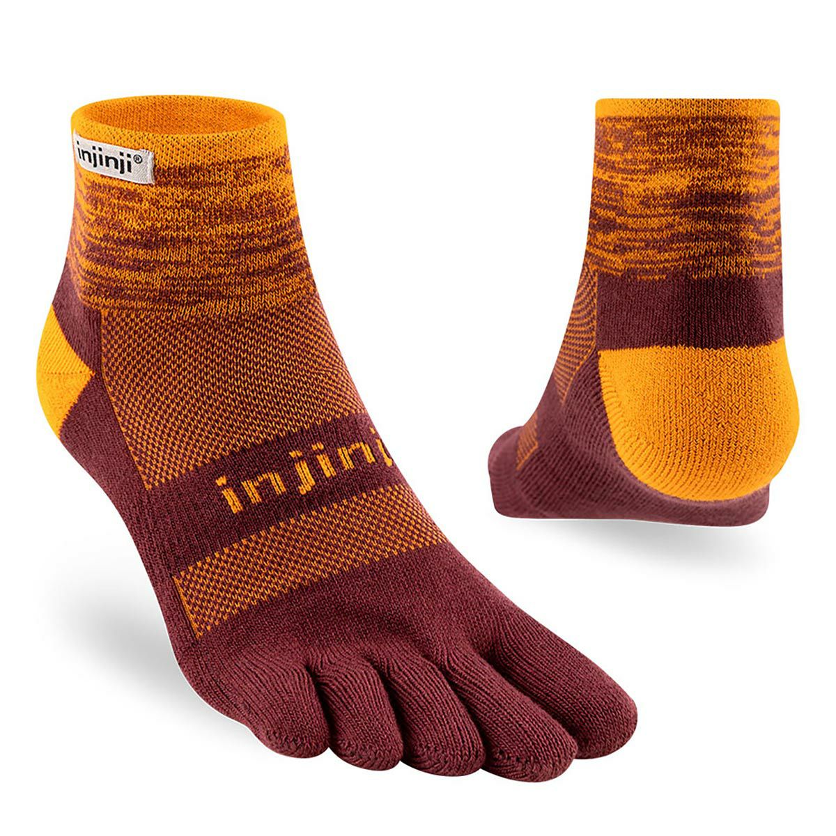 インジンジinjinjiランニングソックス靴下トレイルミッドウェイトミニクルー213130-SOLメンズレディースユニセックス25FA秋冬