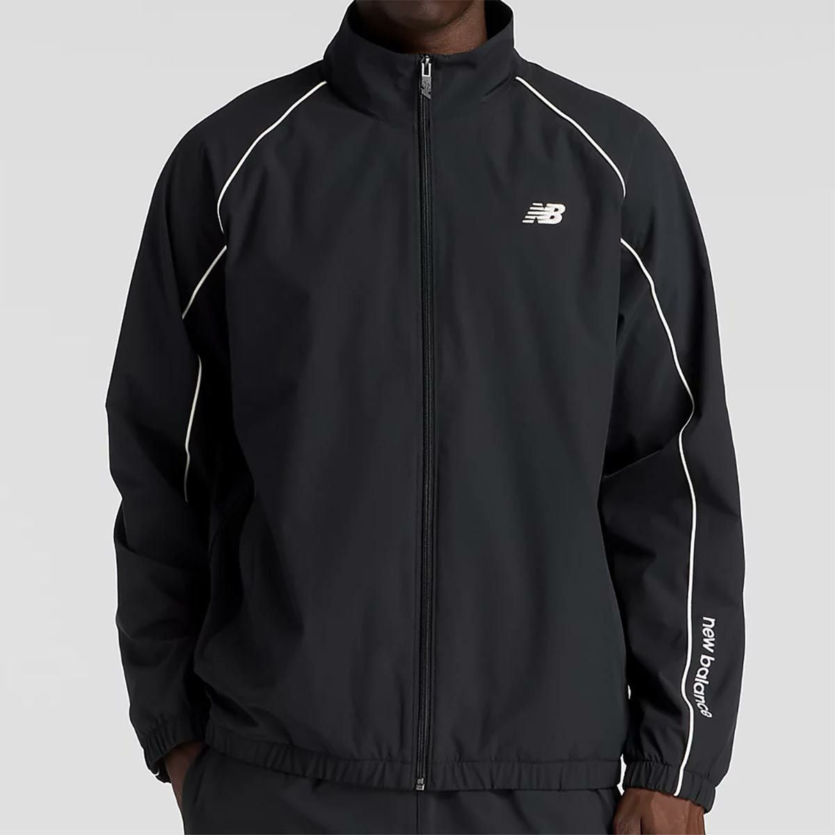 ニューバランスNewBalanceジムフィットネスヨガウェアアウタージャケットBrushedTricotLinedWovenTrackJacketAMJ53171-BKメンズ男性25FA秋冬