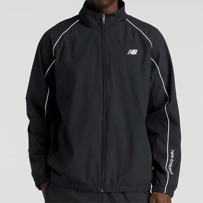 ニューバランスNewBalanceジムフィットネスヨガウェアアウタージャケットBrushedTricotLinedWovenTrackJacketAMJ53171-BKメンズ男性25FA秋冬