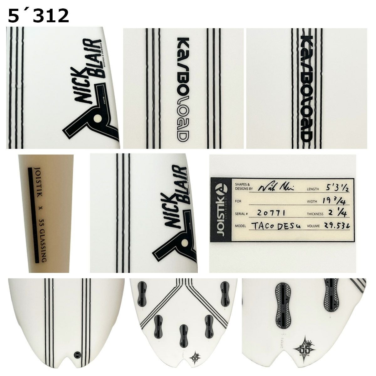 ジョイスティックサーフボードJOISTIKSURFBOARDSサーフィンサーフサーフボード板ショートボードTACODESU5.312クリアーKARBOLOADJAPANSHAPESPJTD20771