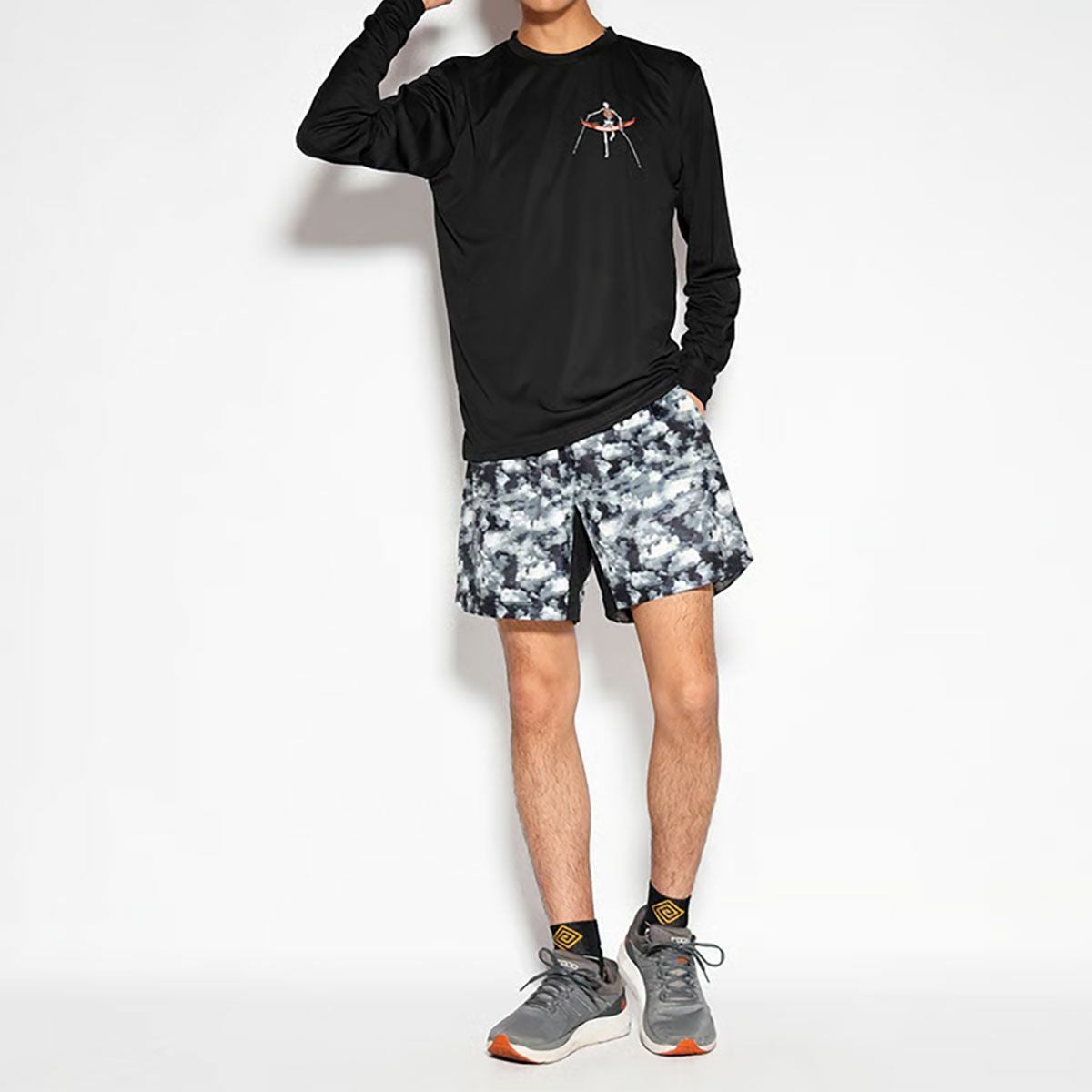 ELDORESO KNOW ENEMY 長袖Tシャツ　黒 エルドレッソ ELDORESO ランニング ウェア 長袖 Tシャツ ロンT Boneman