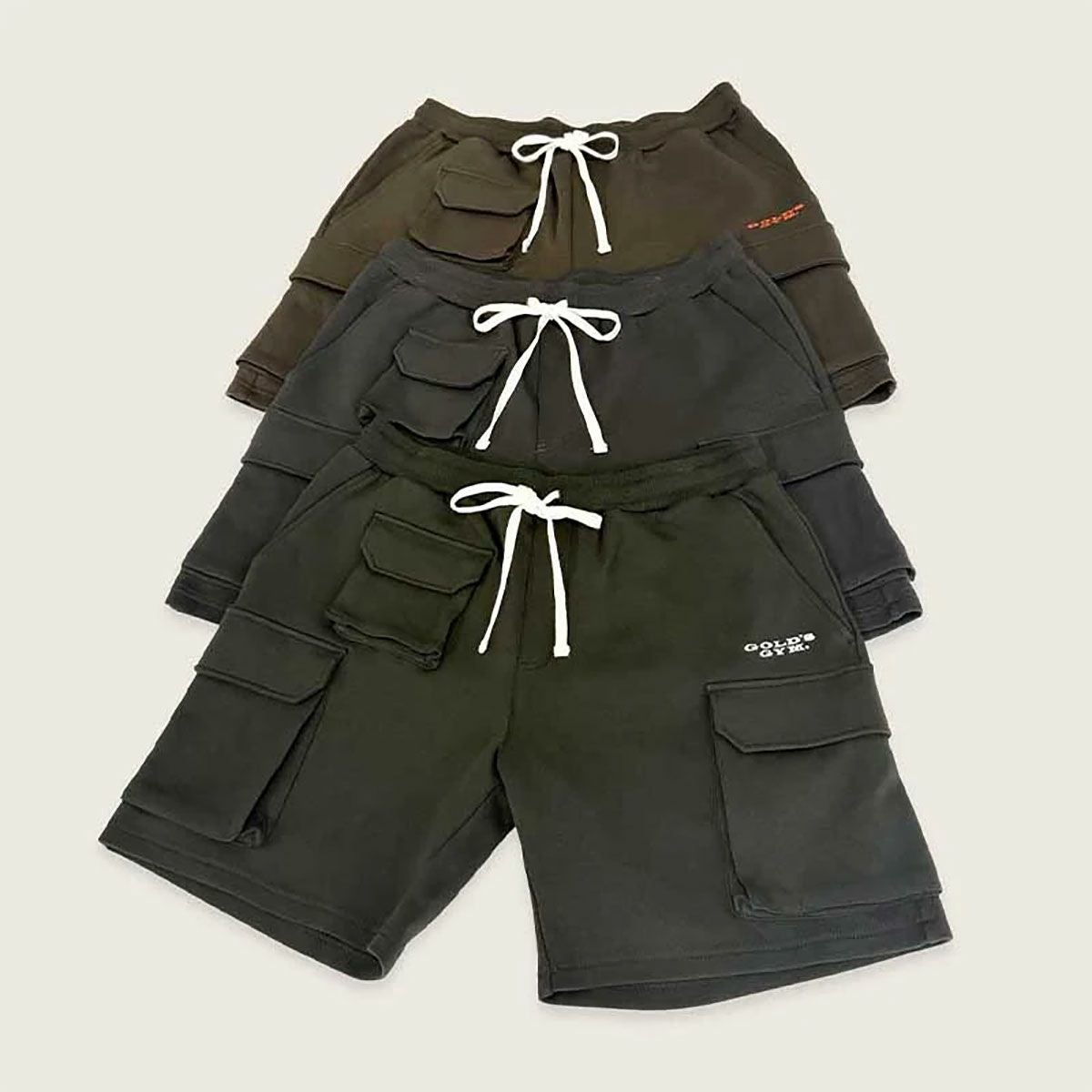 ゴールドジムGOLD'SGYMジムフィットネスヨガウェアボトムスショートハーフパンツ短パンカーゴストレッチショートパンツG7167メンズレディースユニセックス25FA秋冬