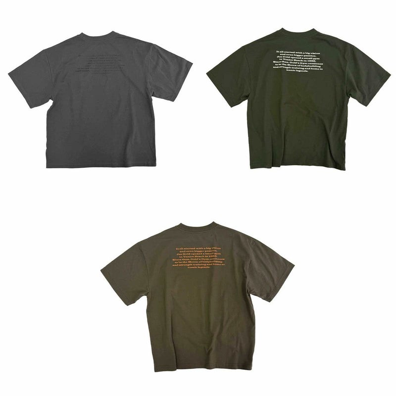 ゴールドジムGOLD'SGYMジムフィットネスヨガウェア半袖TシャツヒストリーバックプリントTシャツG2270Hメンズレディースユニセックス25FA秋冬