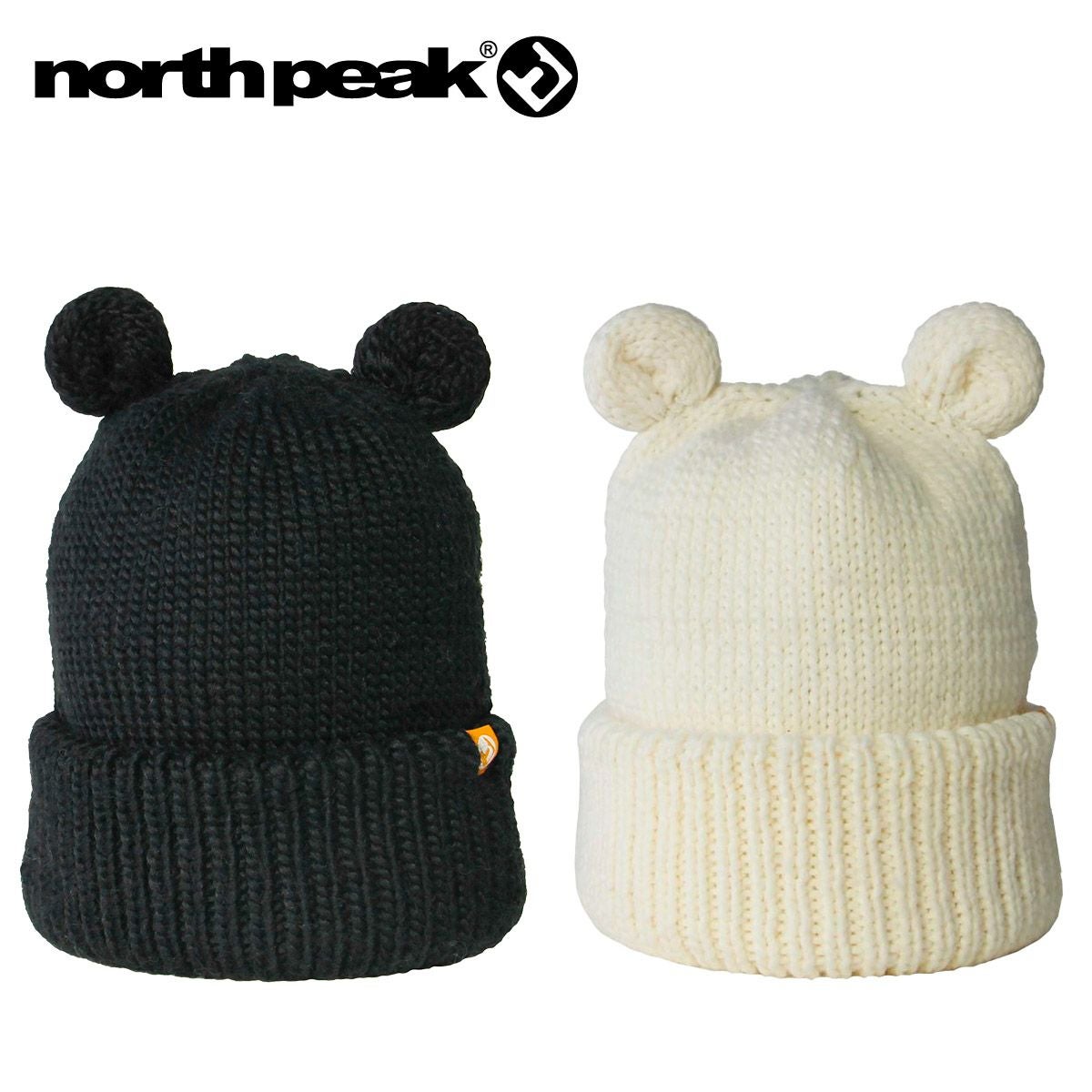 ノースピークnorthpearkスノボースノボスノーボード帽子ニット帽ビーニー雪遊びフリースくま耳NP-9406ジュニアキッズ子ども男の子女の子25-26