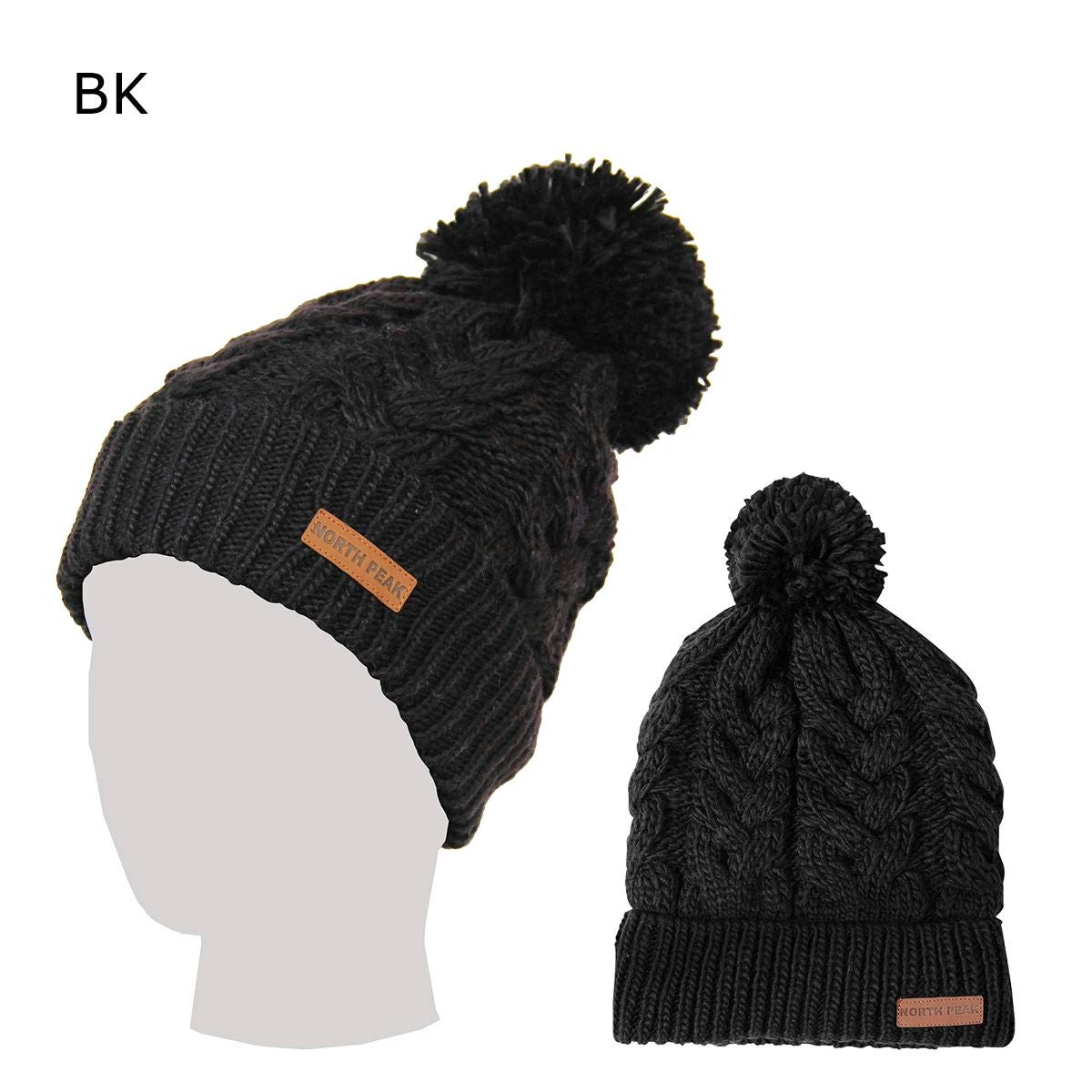 ノースピークnorthpearkスノボースノボスノーボード帽子ニット帽ビーニー雪遊びフリースボンボンNP-9438ジュニアキッズ子ども男の子女の子25-26