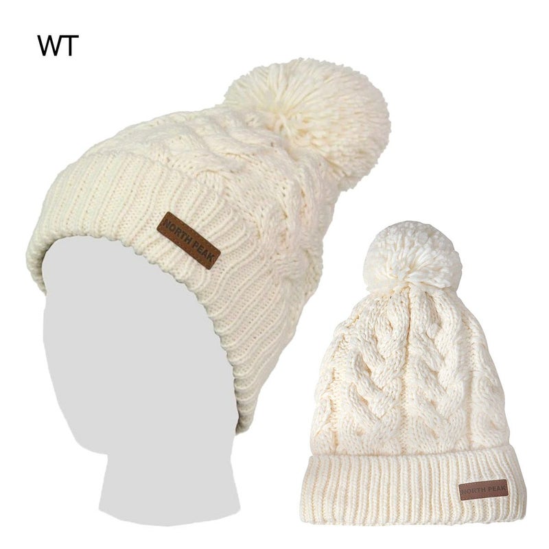 ノースピークnorthpearkスノボースノボスノーボード帽子ニット帽ビーニー雪遊びフリースボンボンNP-9438ジュニアキッズ子ども男の子女の子25-26