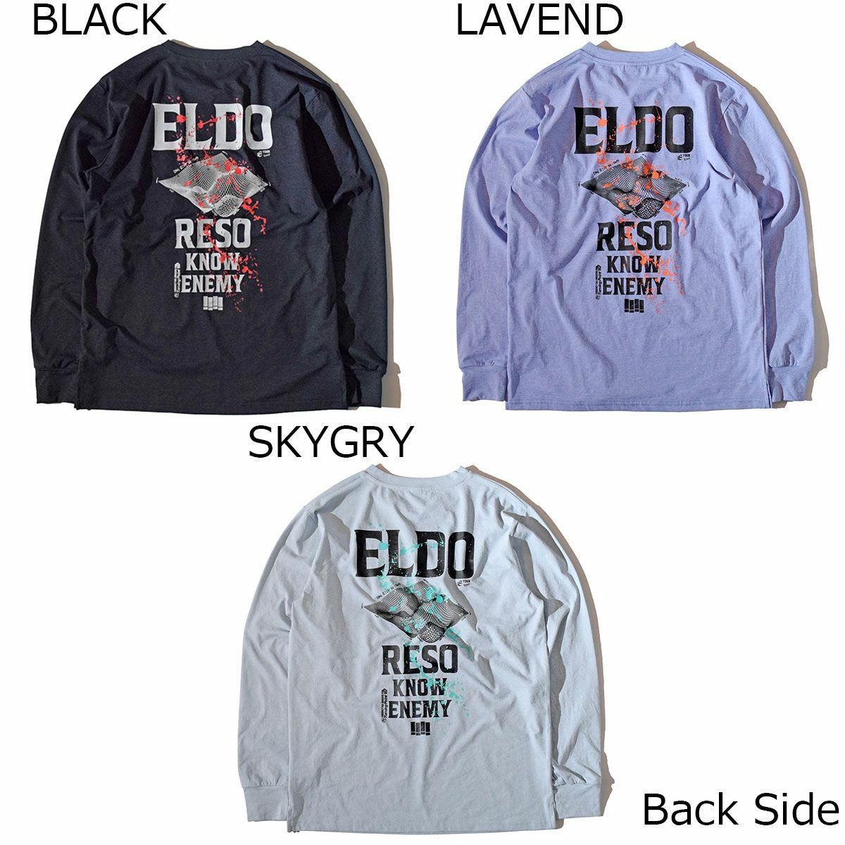 エルドレッソ ELDORESO ユニセックス Splashes Long Tee 長袖 ロンT