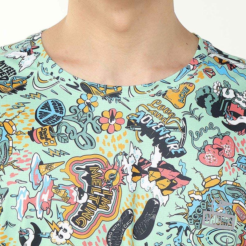 チャムスCHUMSランニングウェア半袖TシャツパターンドTシャツPatternedT-ShirtCH01-2641メンズレディースユニセックス25FA秋冬