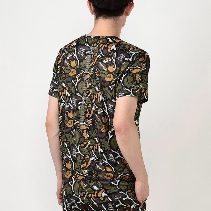 チャムスCHUMSランニングウェア半袖TシャツパターンドTシャツPatternedT-ShirtCH01-2641メンズレディースユニセックス25FA秋冬