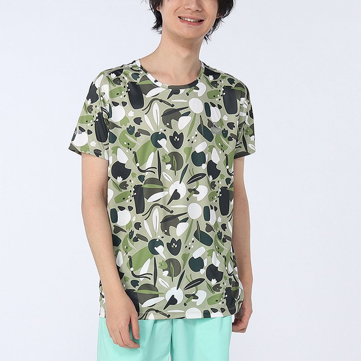 チャムスCHUMSランニングウェア半袖TシャツパターンドTシャツPatternedT-ShirtCH01-2641メンズレディースユニセックス25FA秋冬