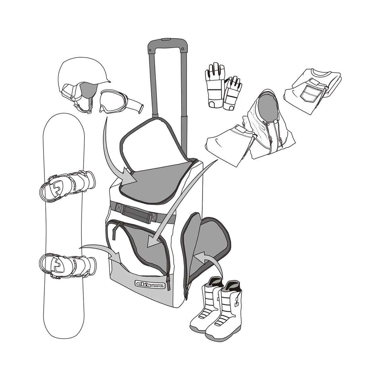 エビスeb'sスノボースノボスノーボード鞄バッグキャスターキャリーコンテナウィール+コンテナトートセットCONTAINERWHEEL+CONTAINERTOTESET4500350メンズレディースユニセックス25-26