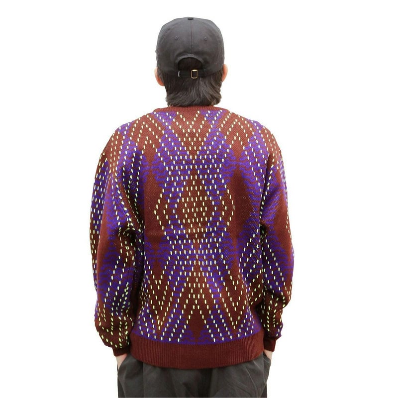 ウィムジーWHIMSYスケボースケートボードウェアニットセータービッグアーガイルセーターBigArgyleSweter12231U130291メンズレディースユニセックス25FA秋冬