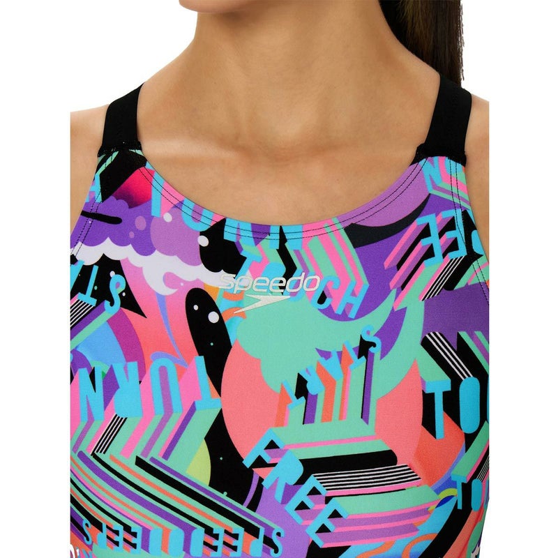 スピードSPEEDOスイムフィットネス競泳水着ワーディングストライプスターンズワイドストラップスーツSTW02606-MTレディース女性26S1