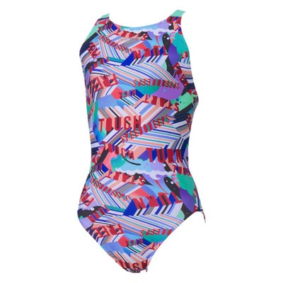 スピードSPEEDOスイムフィットネス競泳水着ワーディングストライプスターンズワイドストラップスーツSTW02606-REレディース女性26S1