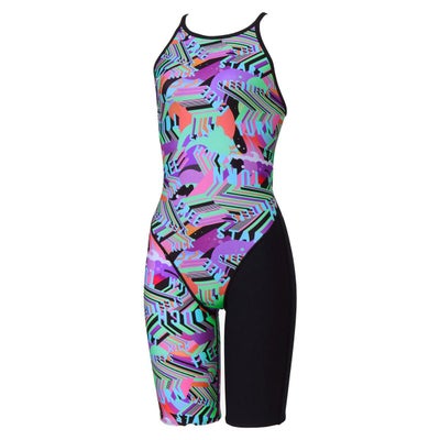 スピードSPEEDOスイムフィットネス競泳水着ワーディングストライプスターンズニースキンSTW12606-MTレディース女性26S1