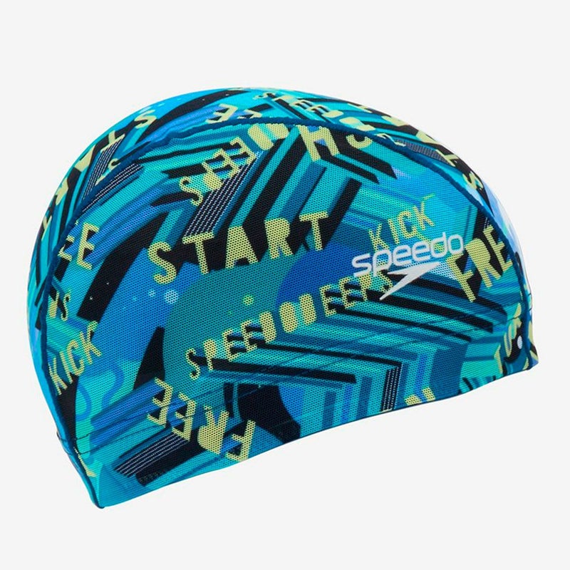 スピードSPEEDOスイムフィットネス競泳キャップワーディングストライプスメッシュキャップWORDINGSTRMESHCSE12606-AQ